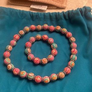 Angela Moore matching bracelet and necklace. Worn once. Excellent condition